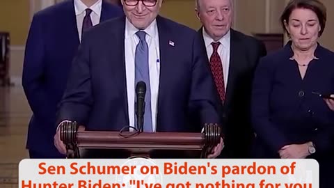 Sen Schumer on Biden's pardon of Hunter Biden: "I've got nothing for you on that" 12/3/2024