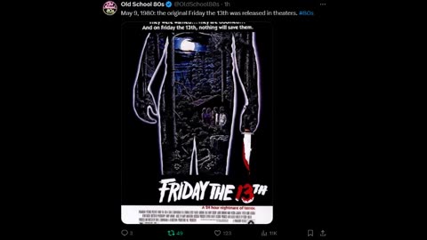 Today in 1980 Friday the 13th was released