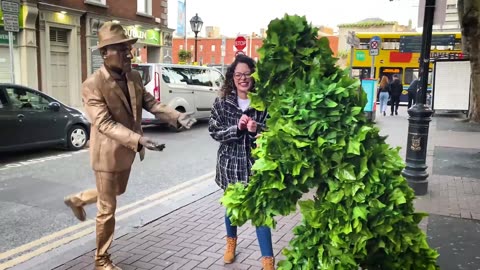 Scared the Life out of them. Golden Statue and Bushman Prank