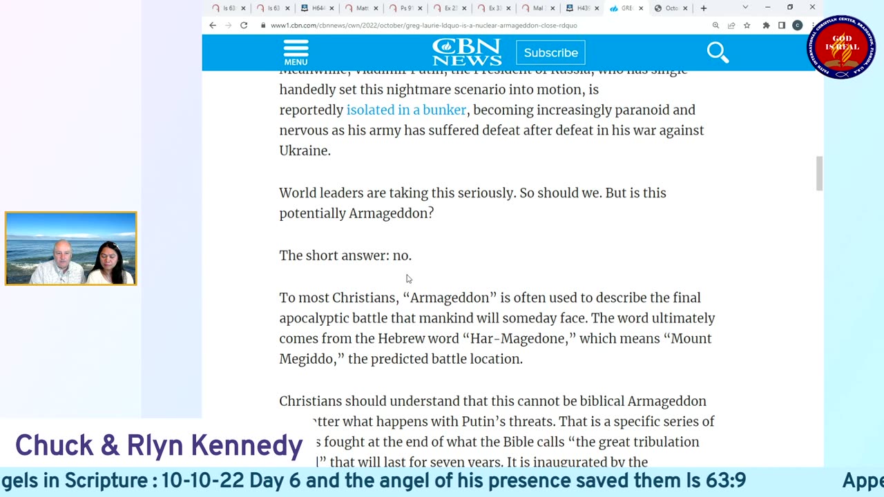 God is Real: 10-10-22 The Appearances of Angels Day6 - Pastor Chuck Kennedy