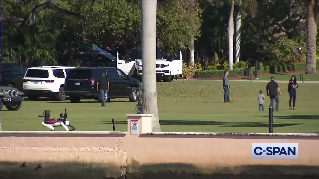 Robot dogs guarding Trump's Mar-a-Lago in Florida