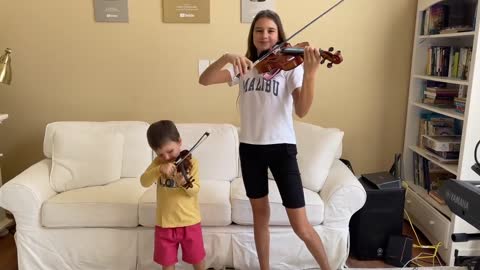 My 3-Year-old Brother's CRAZY violin performance with me