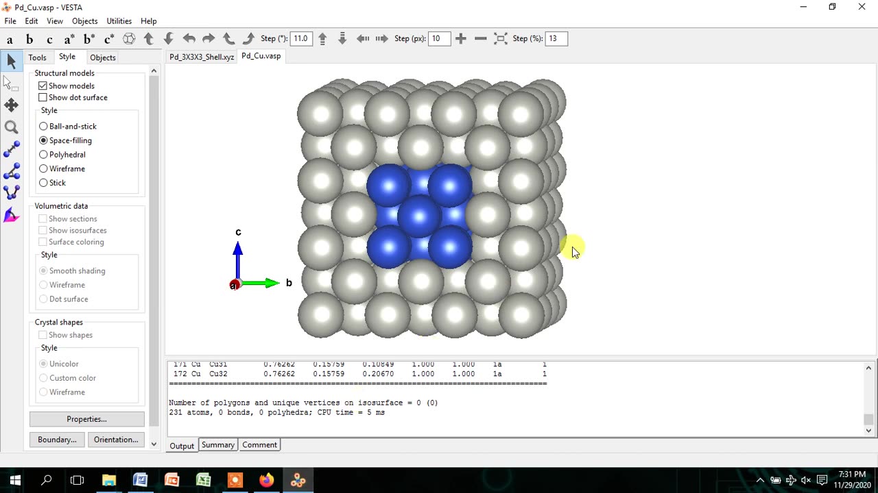 How to draw a Pd_Cu Core Shell Nanowire from CIF file using VESTA Software