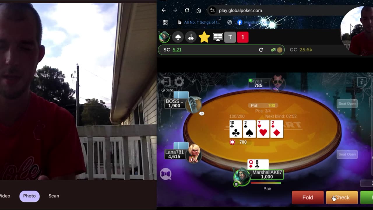2nd place Holdem and chatting with predofile