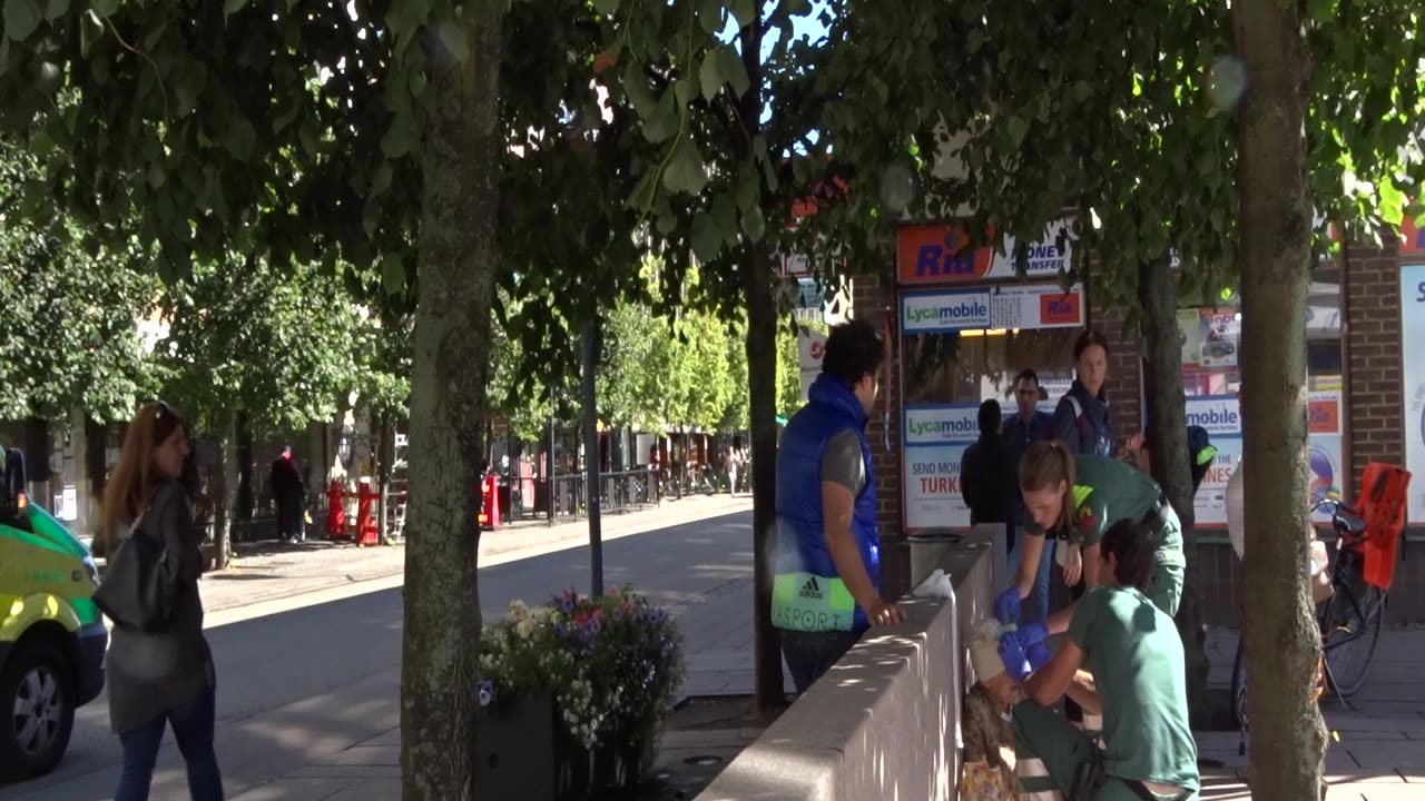 Äldre kvinna skadad på Södergatan i Helsingborg 22 Aug. 2017