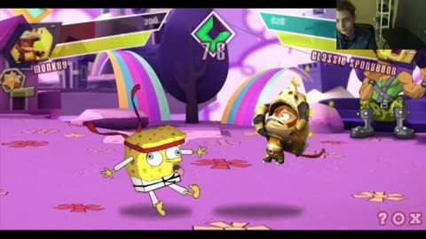 Nickelodeon Super Brawl Showdown! Battle #14 - SpongeBob SquarePants VS Monkey