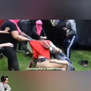 Antifa vs One Man with a helmet