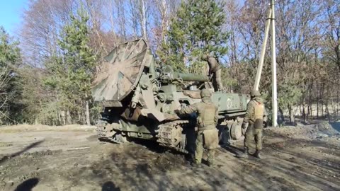 Russian self-propelled mortars "Tulip destroying Ukrainian military infrastructure units