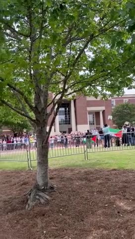 Frats Sing The National Anthem Together As Pro-Palestine Protests Continue