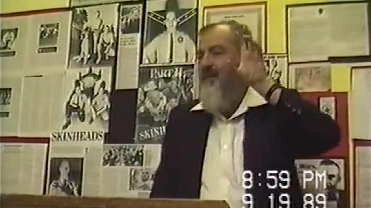 Rabbi Meir Kahane speaks at the Museum of the Potential Holocaust