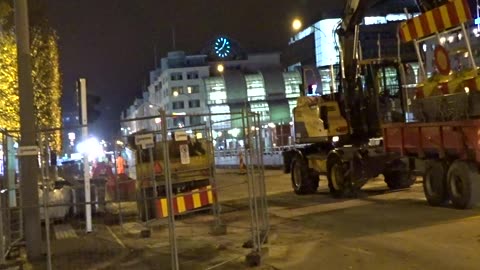 Vägarbete vid Järnvägsgatan, Helsingborg 23 Okt. 2017