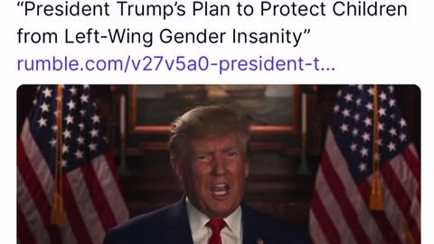 PRESIDENT TRUMP 🇺🇸SPEECH 🎤 PLAN TO PROTECT 👦 🧒FROM ↖️WING GENDER INSANITY