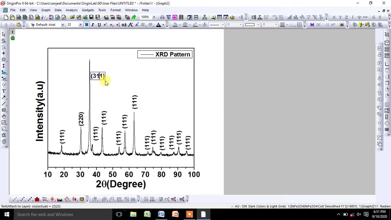 How to do smoothing of XRD Pattern using Origin Software.