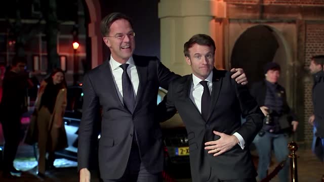 France's Macron meets Dutch PM Rutte in The Hague