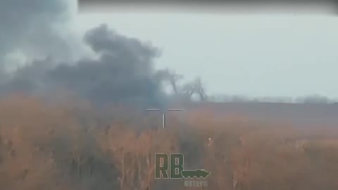 The Russian military destroys an armored AFU vehicle near Svatovo with two ATGMs.