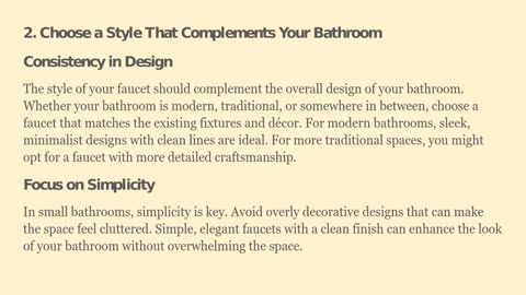 How Do You Choose the Right Faucet for a Small Bathroom?