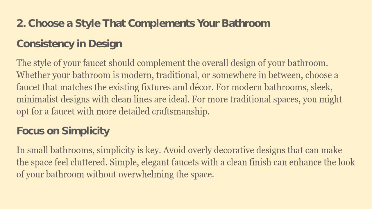 How Do You Choose the Right Faucet for a Small Bathroom?