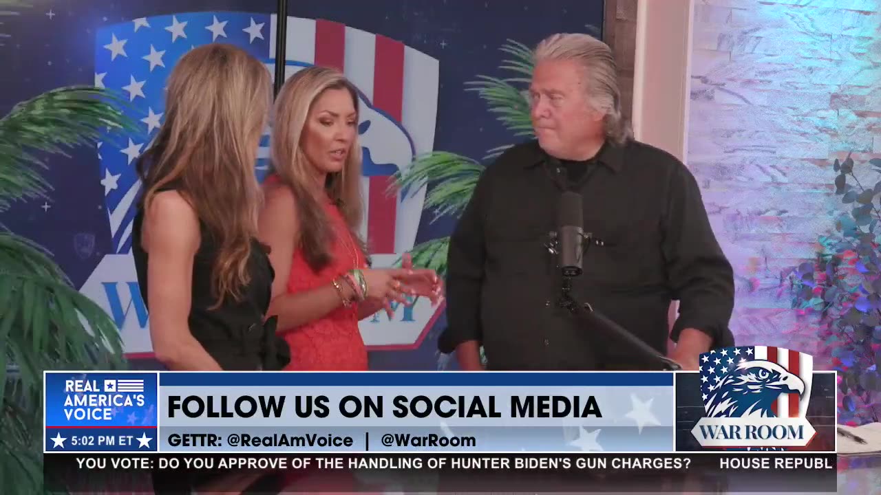 Miranda Khan and Tera Dahl In Studio with Steve Bannon