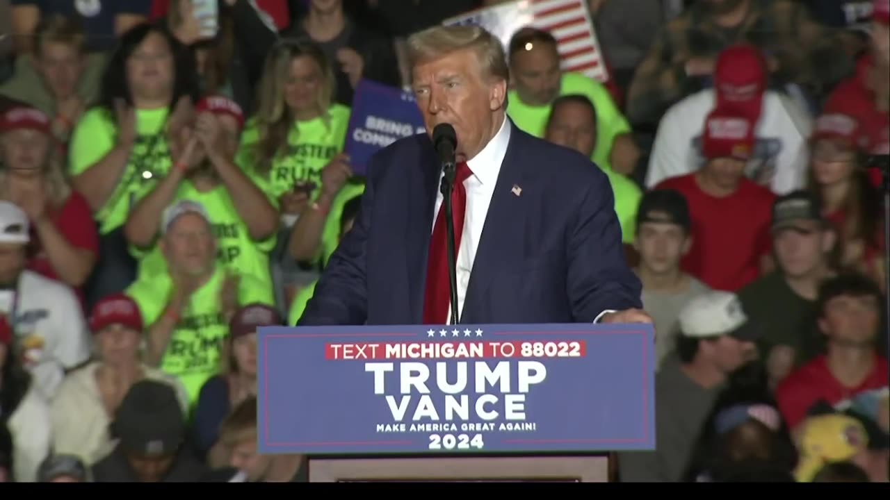 President Trump Holds Rally in Saginaw, Michigan