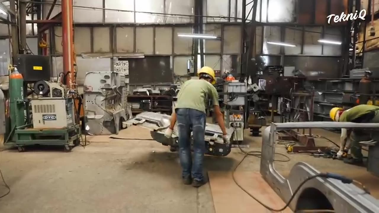 Inside Local Factory Building Jeep Vehicle Body by Hands