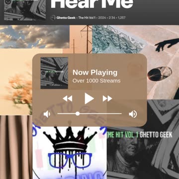 💵🎶 "Hear Me" by Ghetto Geek has reached an incredible 1,257 streams on Spotify! 🙏🎧