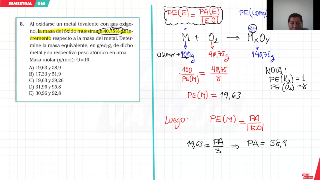 SEMESTRAL VALLEJO 2024 | Semana 11 | Química S2