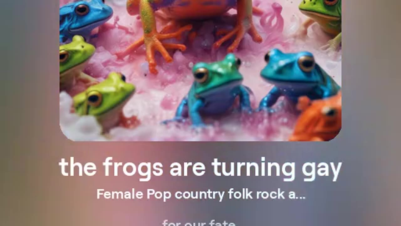 "the frogs are turning gay" [HarmonisedGuitarist9038] SUNO AI MUSIC