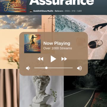 ✨🎶 "Assurance" by Gold3nViZions MuZik has reached an incredible 1,483 streams on Spotify! 🙏🎧