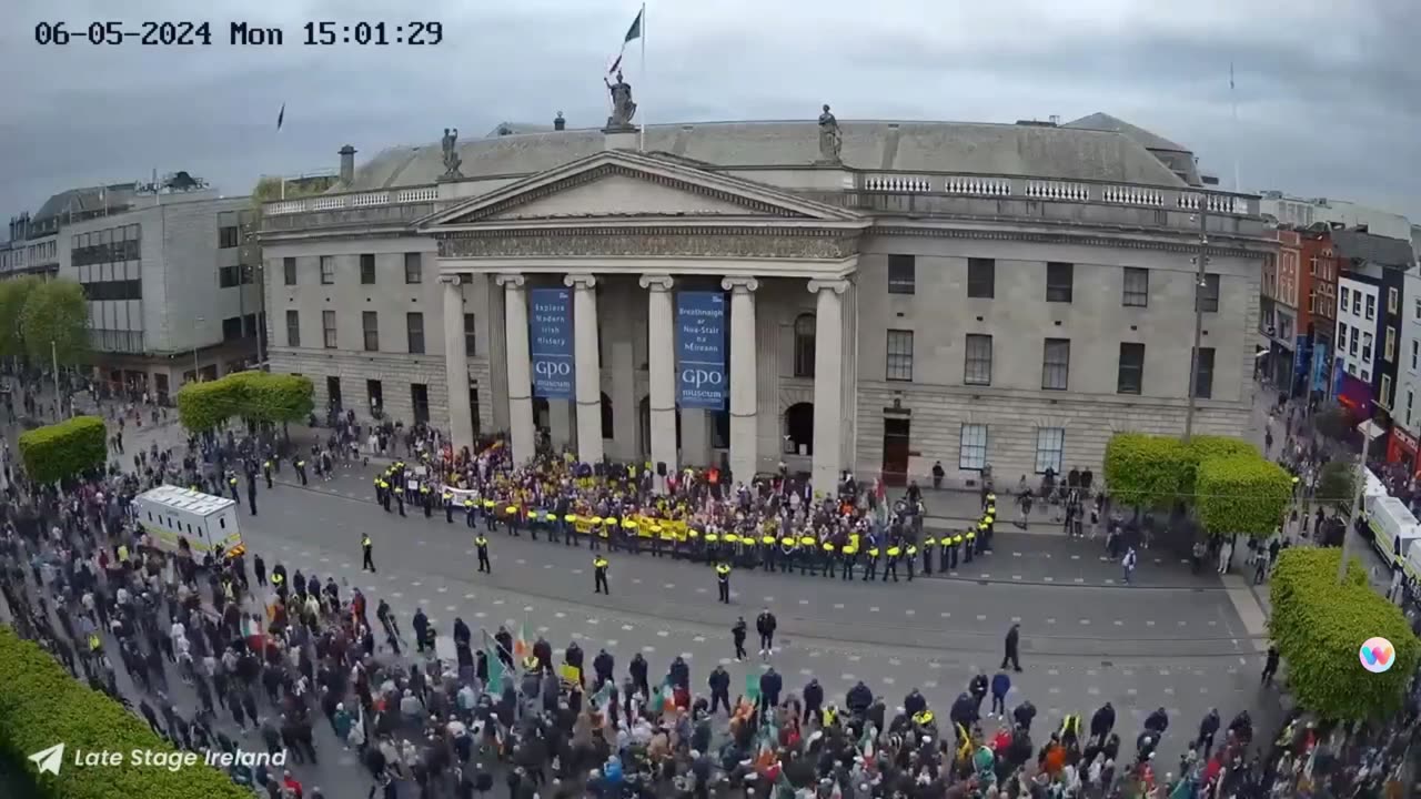 Anti-Mass Uncontrolled Immigration Dublin Protest by drone 5th May 2024