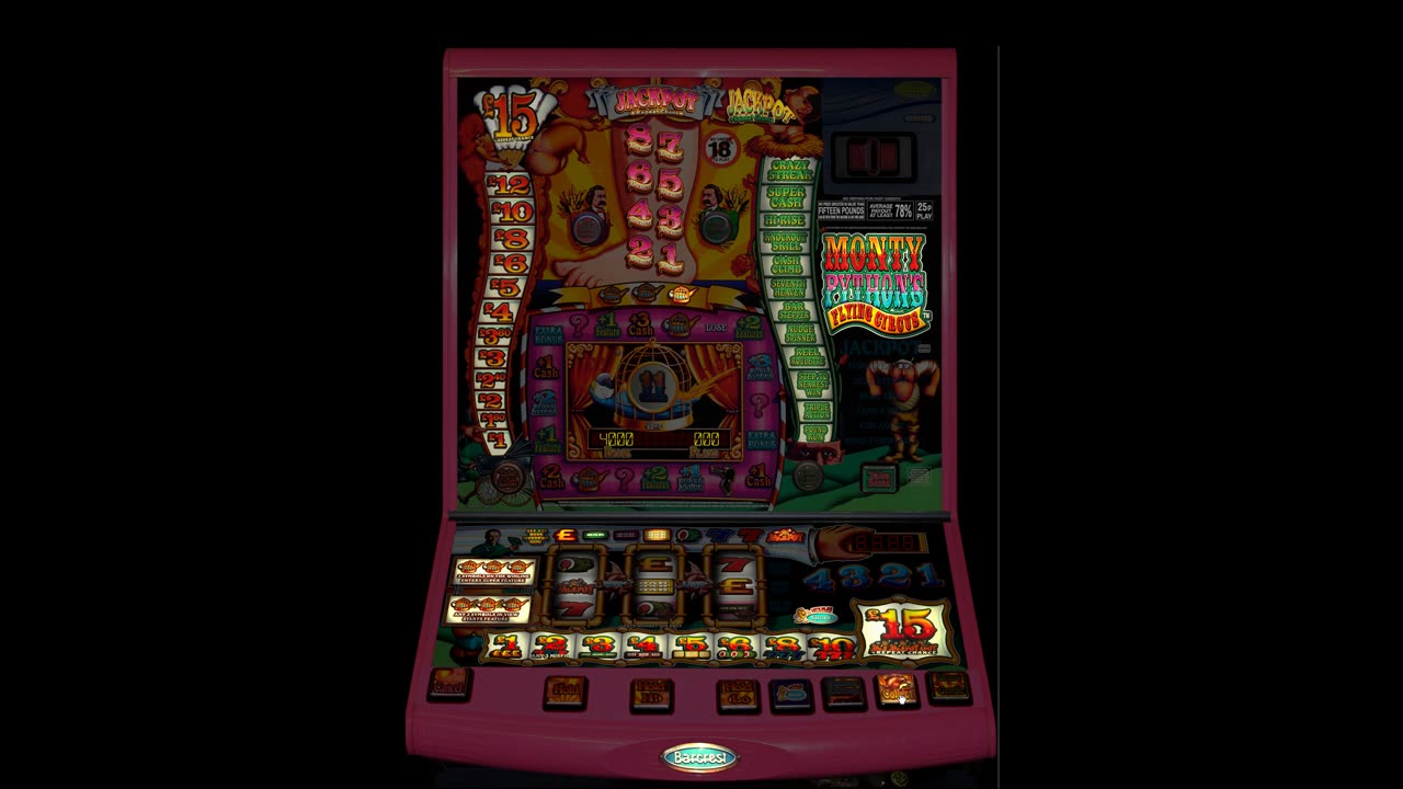 Monty Pythons Flying Circus £15 Jackpot Barcrest Fruit Machine Emulation