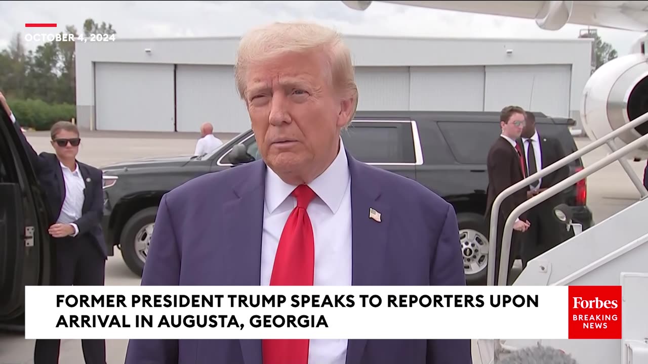 BREAKING NEWS: Trump Rails Against Biden-Harris Response To Hurricane Helene Upon Arrival In Georgia