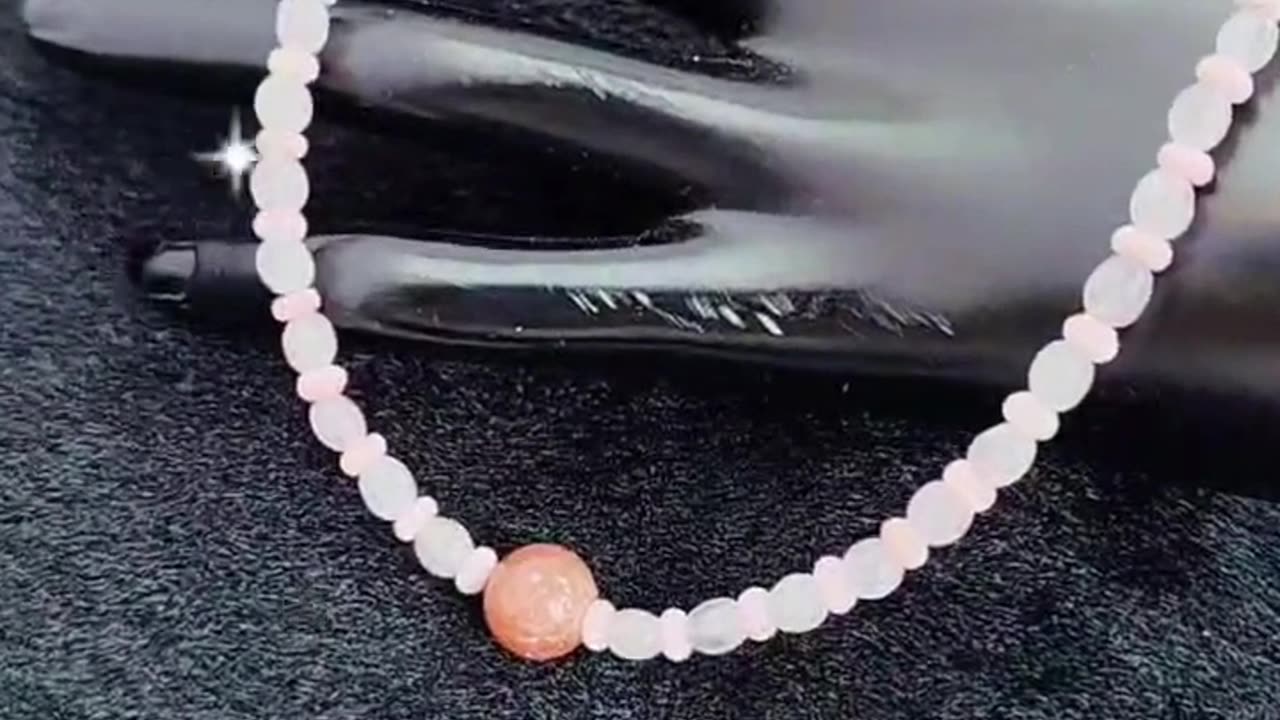 GN-20240924-03 Natural pink opal beads natural pink crystal natural sunstone sweet necklace fashion