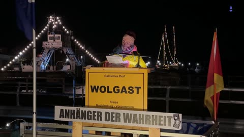 Wolgast - Franzi mit ihrem Redebeitrag in Wolgast 31-01-2023