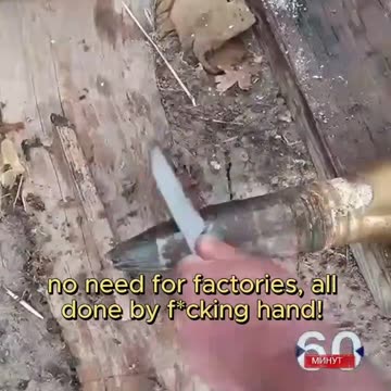 "No need for factories, all done by fucking hand" - Ukrainian soldier polishing a shell sent by NATO