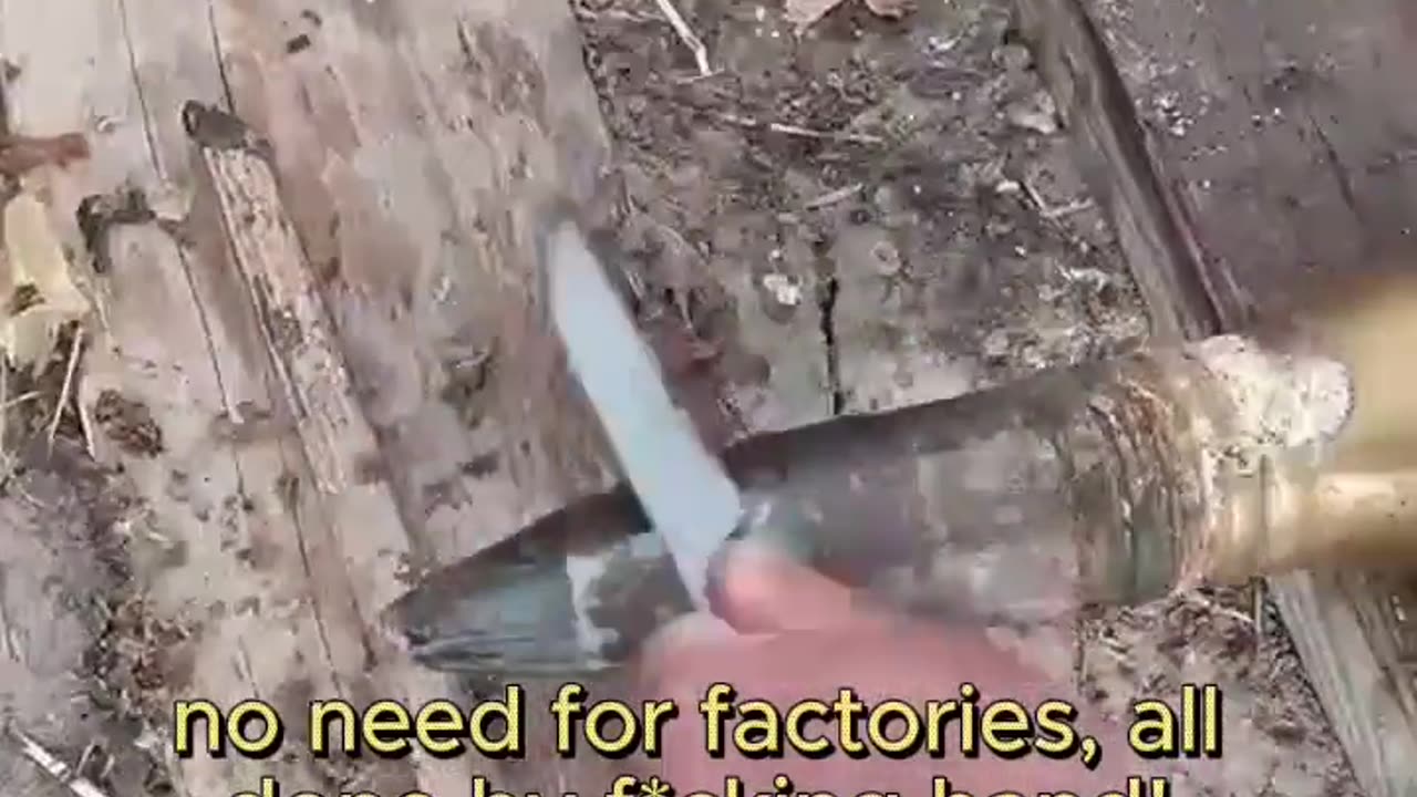 "No need for factories, all done by fucking hand" - Ukrainian soldier polishing a shell sent by NATO