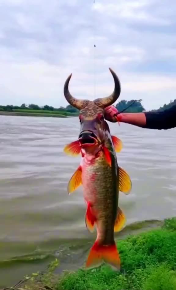 Fish with cow head