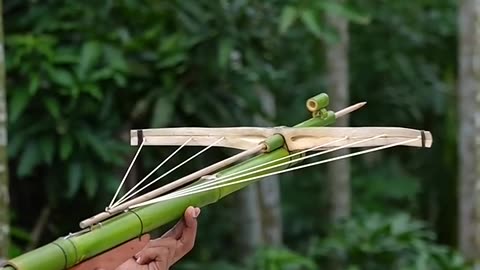 Bamboo creations with three archer and bamboo #viralreelsシ #hunting #archery #OMG #outdoors #bambooshoot #bamboo