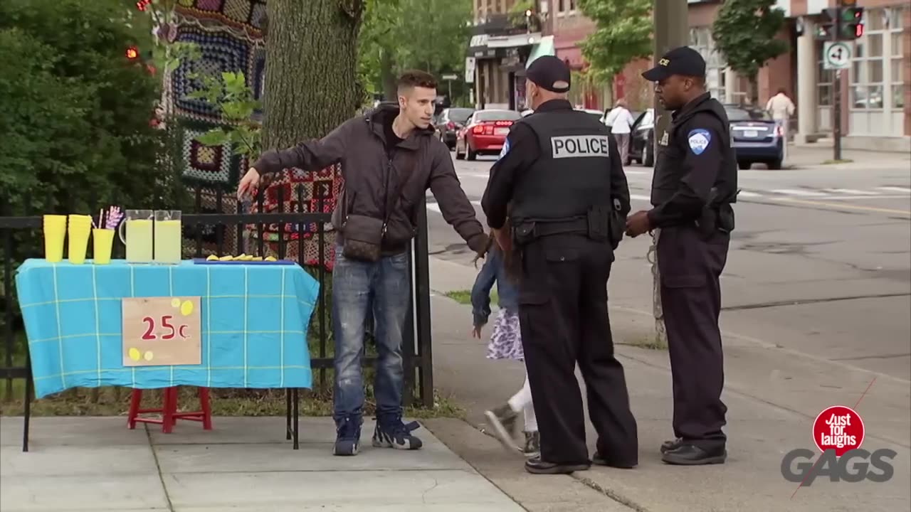 Little Girl Arrested for Selling Lemonade Prank - Just For Laughs Gags