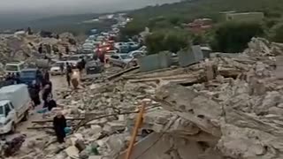 Neighborhood in Harem, Syria destroyed by earthquake