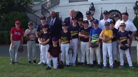 President Trump playing ball