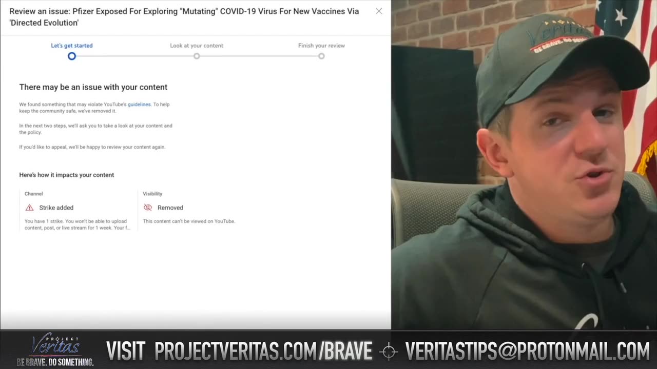 BREAKING: Project Veritas Senior Reporter Christian Hartsock Confronts YouTube