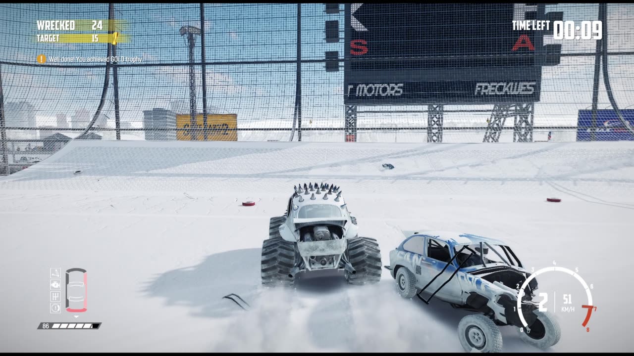 Demolition winter Arena Wreckfest Bugzilla Wrecked, Gold Trophy