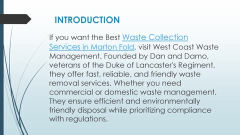 Best Waste Collection Services in Marton Fold