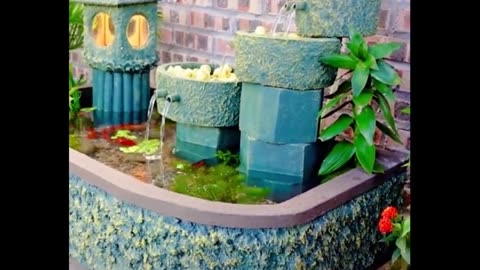 Build a nature scenery aquarium for your garden corner by cement