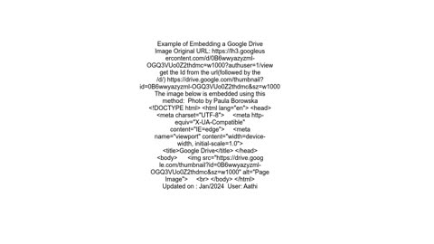 How do I display images from Google Drive on a website