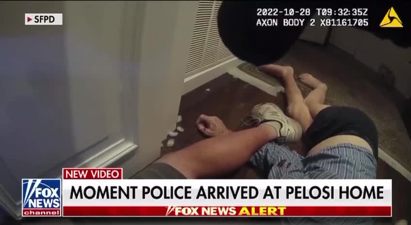 Police arriving at Pelosi home