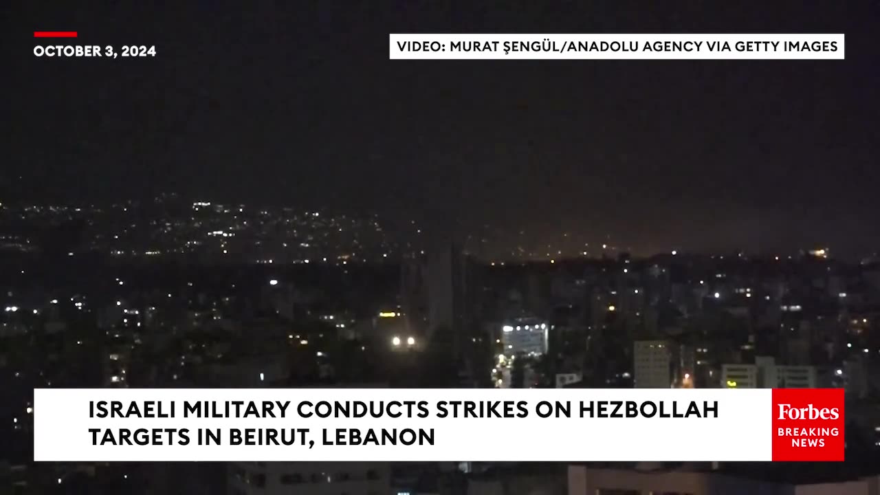 JUST IN- Dramatic Footage Shows Israeli Military Striking Hezbollah Targets In Beirut, Lebanon