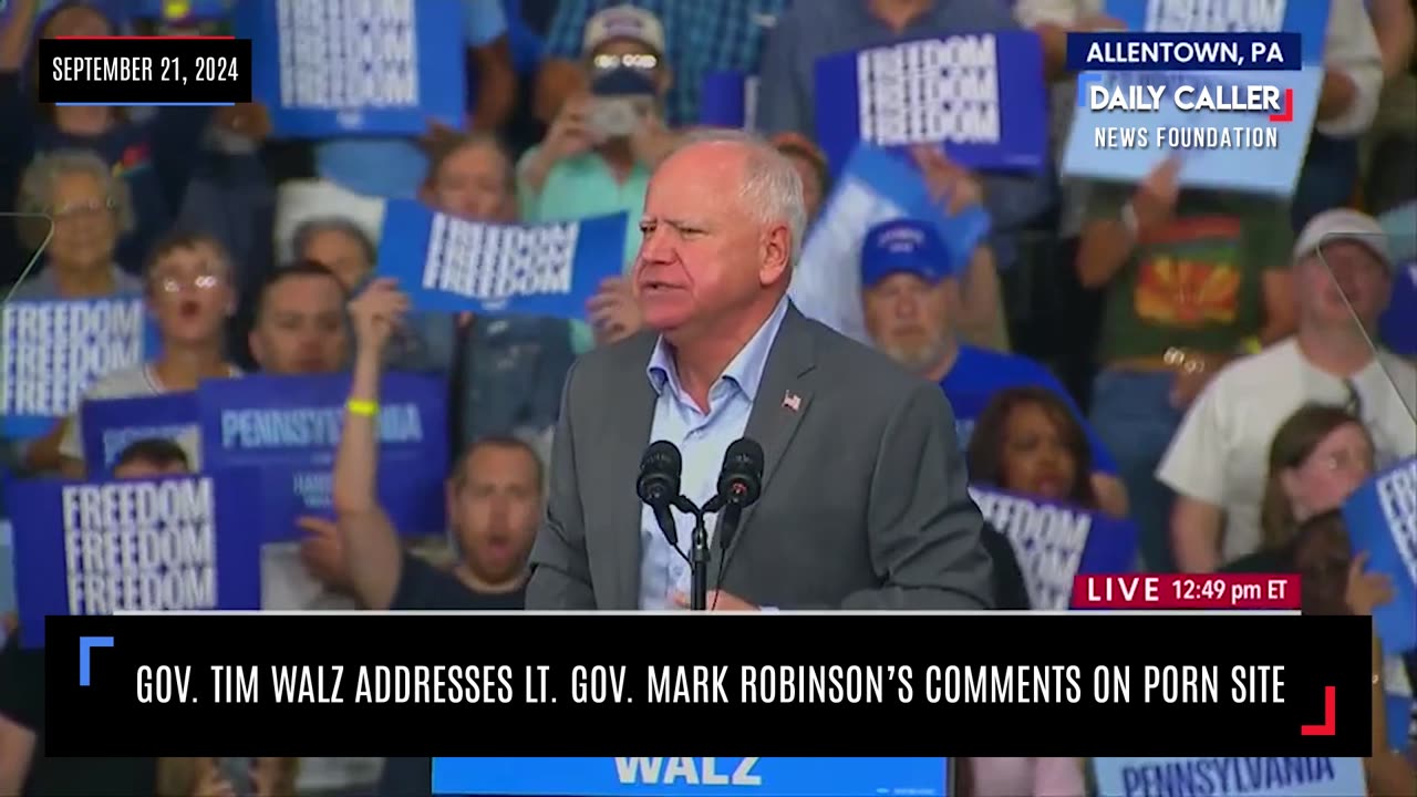 Gov. Tim Walz Addresses Lt. Gov. Mark Robinson's Comments On Porn Site