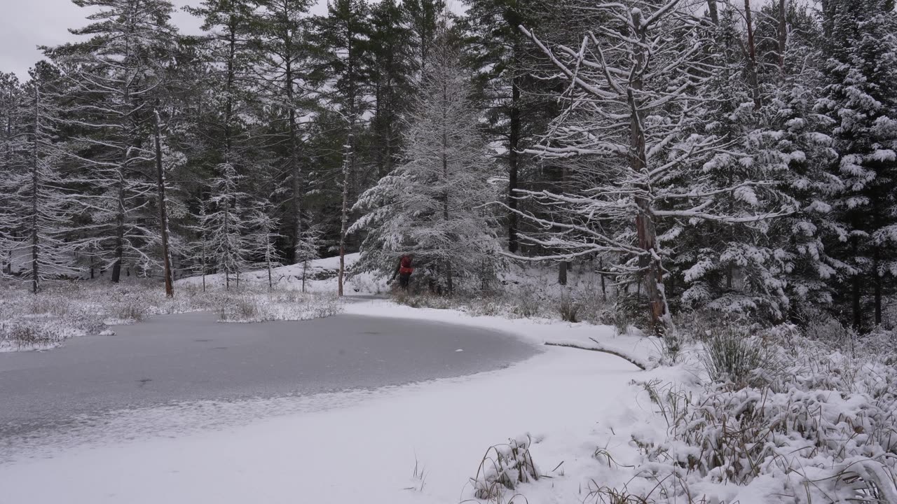 Winter Camping and Building Bushcraft Shelter in the Snow and Rain