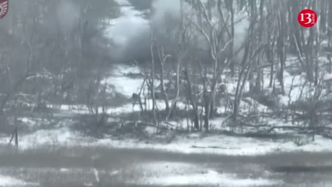 Waiting approaching of Russians from the forest, the Ukrainian army opened fire on the invaders